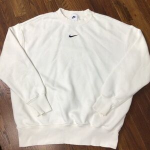 Nike center check white and black crewneck sweatshirt adult medium